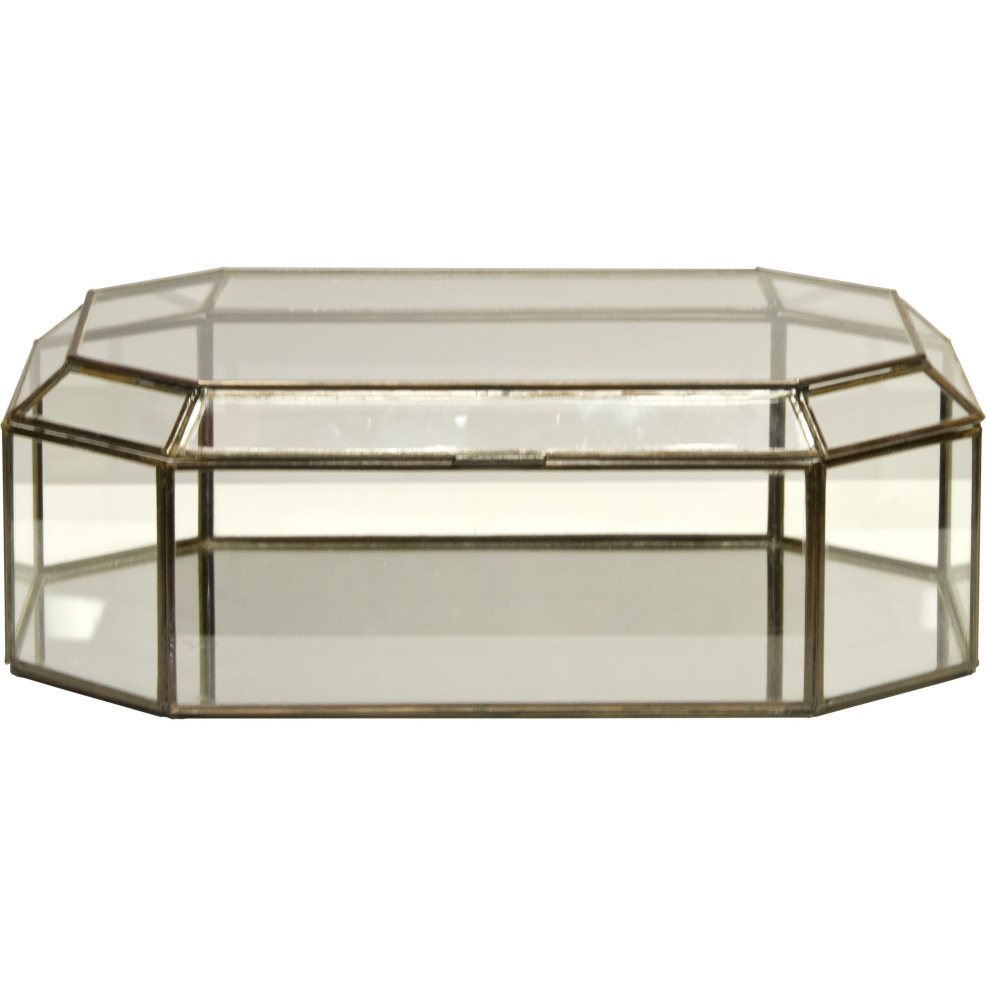 Octagonal Mirror Box by Worlds Away. Made from metal, glass in a transitional style.