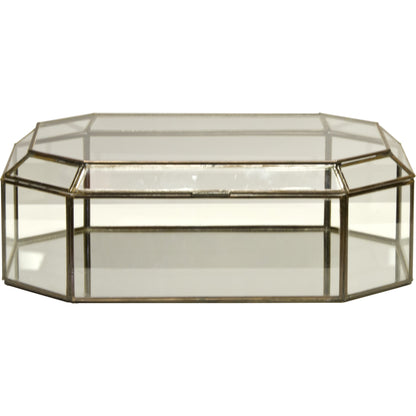 Octagonal Mirror Box by Worlds Away. Made from metal, glass in a transitional style.