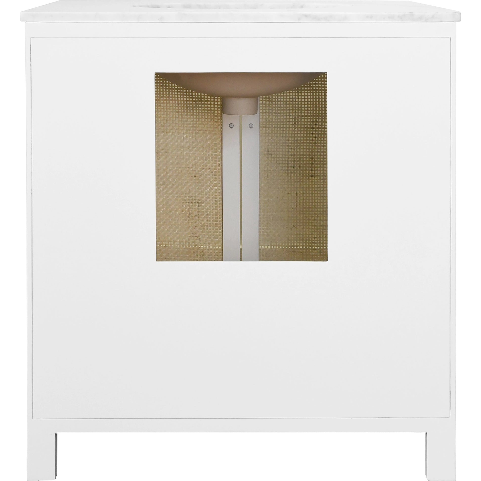 Boyd Bath Vanity by Worlds Away. Made from hardwood solids, mdf, caning, metal, carrara marble, porcelain in a coastal style.