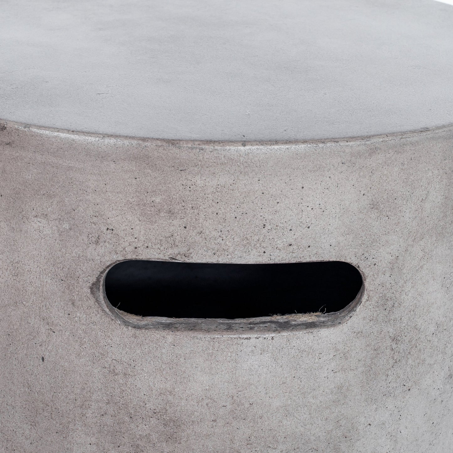 001 S-225117 | Closeup | Cato Fiberstone Stool by Moe's Home Collection in dark gray and water based acrylic. Made from cement, natural fibres in a modern style.