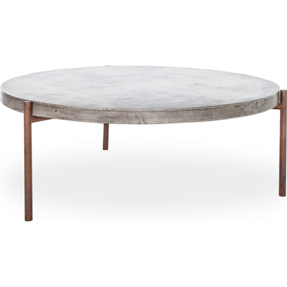 Mendez Coffee Table by Moe's Home Collection in dark gray and water based acrylic. Made from cement, natural fibres, steel legs in a modern style.