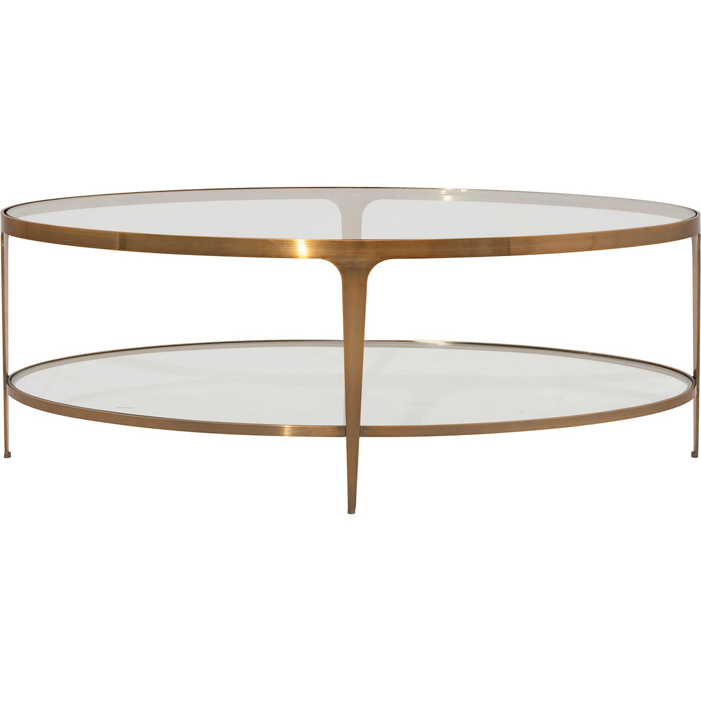 003 SI-1966030 | Additional Silo | Brando Oval Coffee Table by Worlds Away in antique brass. Made from unique in a modern style.