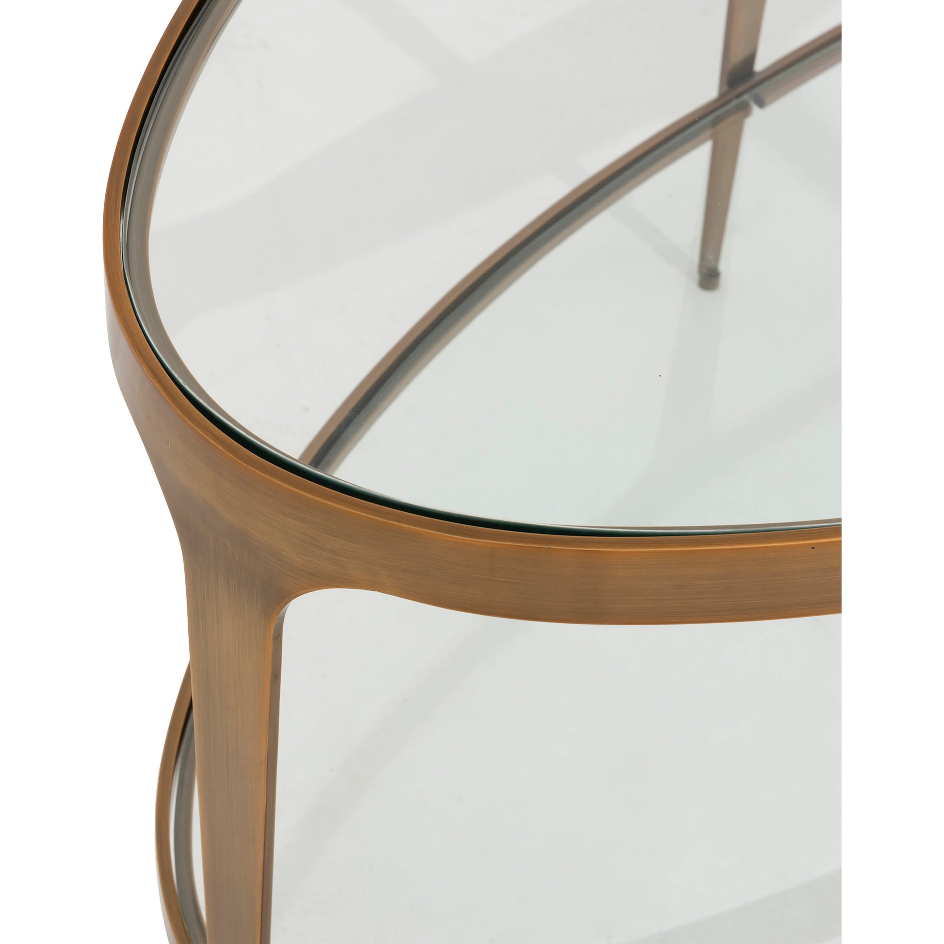 Brando Oval Coffee Table by Worlds Away in antique brass. Made from unique in a modern style.