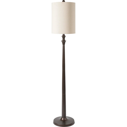 001 SI-1919616 | Primary Silo | Bettiny Floor Lamp- 31877 by Livabliss in black. Made from shade (outside): linen, shade (inside): polyester, finial: plastic, harp: metal in a traditional style.