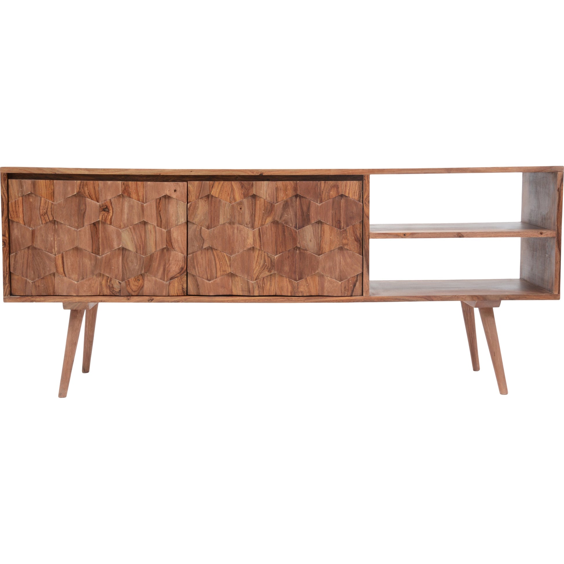 O2 Tv Cabinet by Moe's Home Collection in natural. Made from solid sheesham in a modern style.