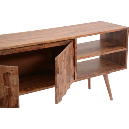 O2 Tv Cabinet by Moe's Home Collection in natural. Made from solid sheesham in a modern style.