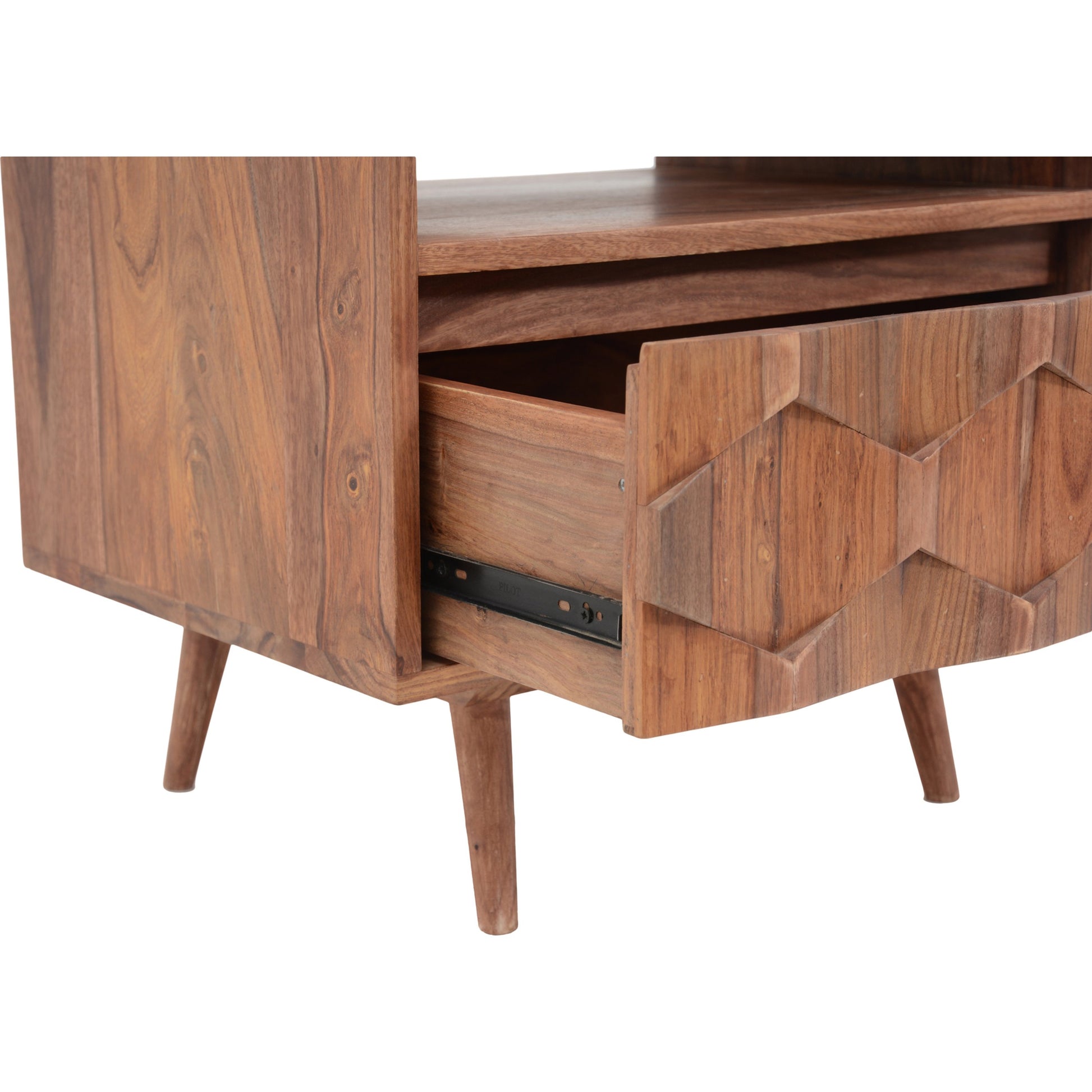 O2 Nightstand by Moe's Home Collection in natural. Made from sheesham wood, iron allen bolts in a modern style.