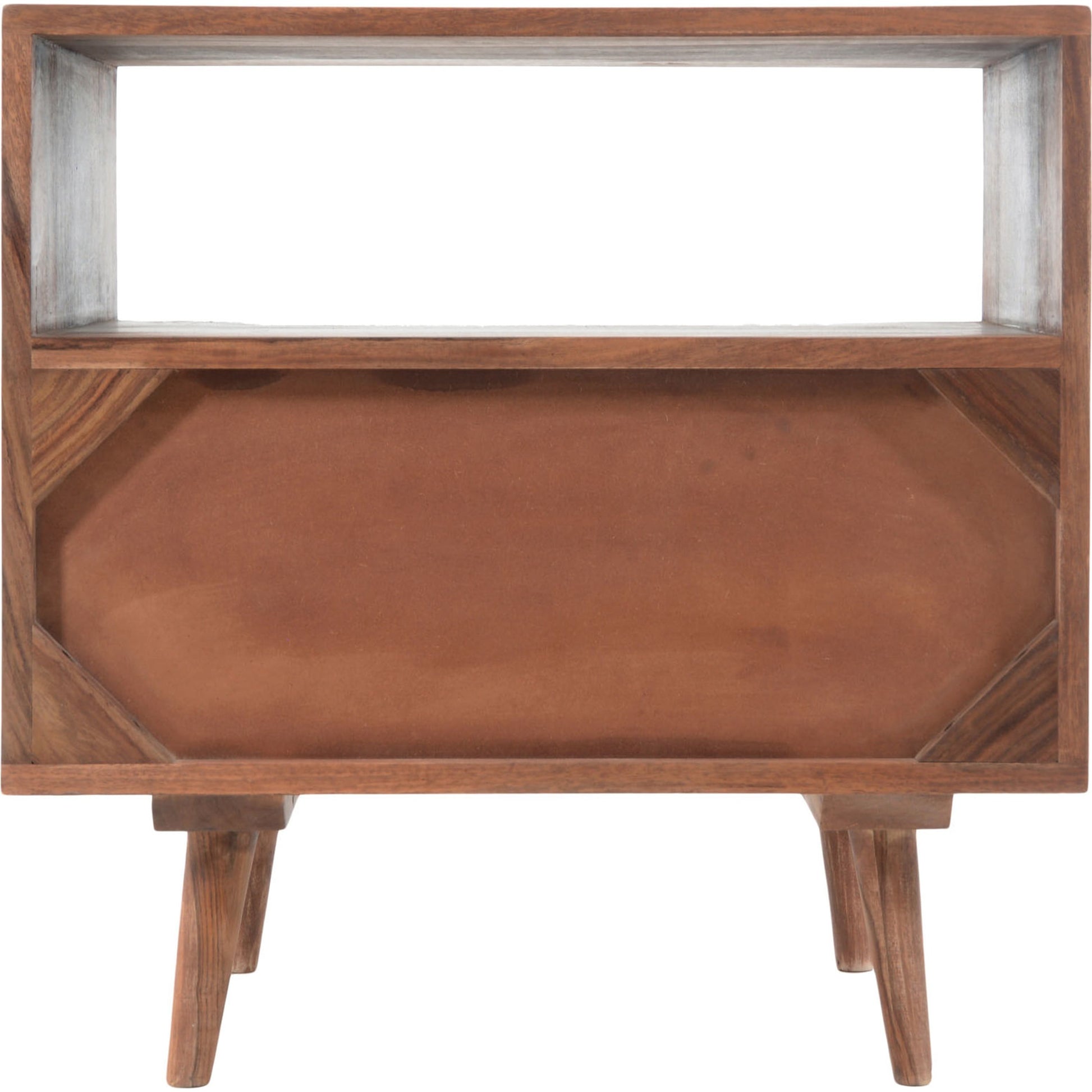 O2 Nightstand by Moe's Home Collection in natural. Made from sheesham wood, iron allen bolts in a modern style.