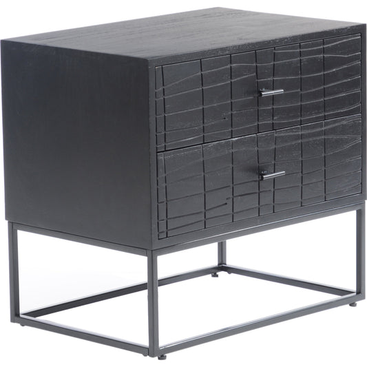 Atelier Nightstand by Moe's Home Collection in black. Made from solid acacia case, iron legs in a modern style.