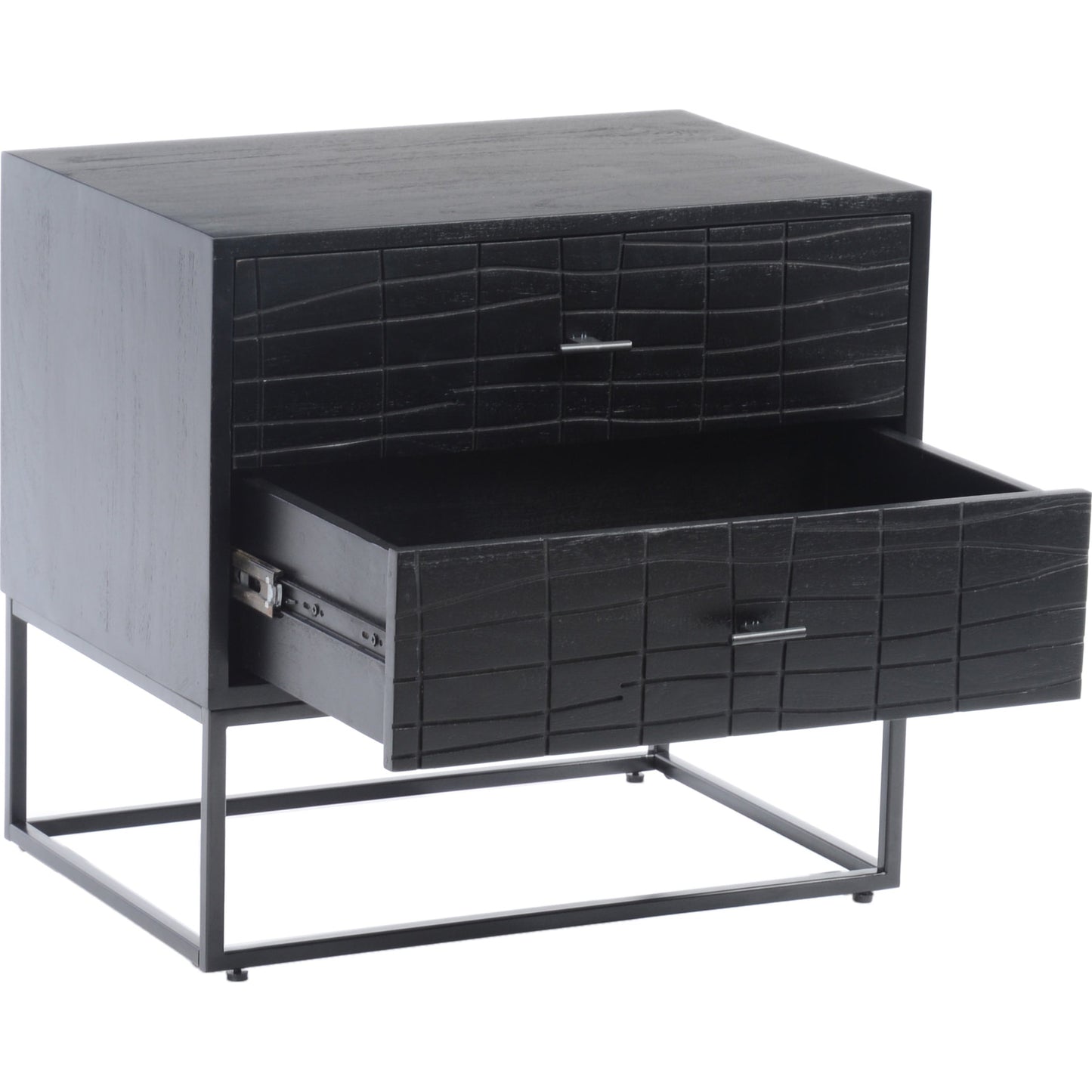 004 SR-858318 | Additional Silo | Atelier Nightstand by Moe's Home Collection in black. Made from solid acacia case, iron legs in a modern style.