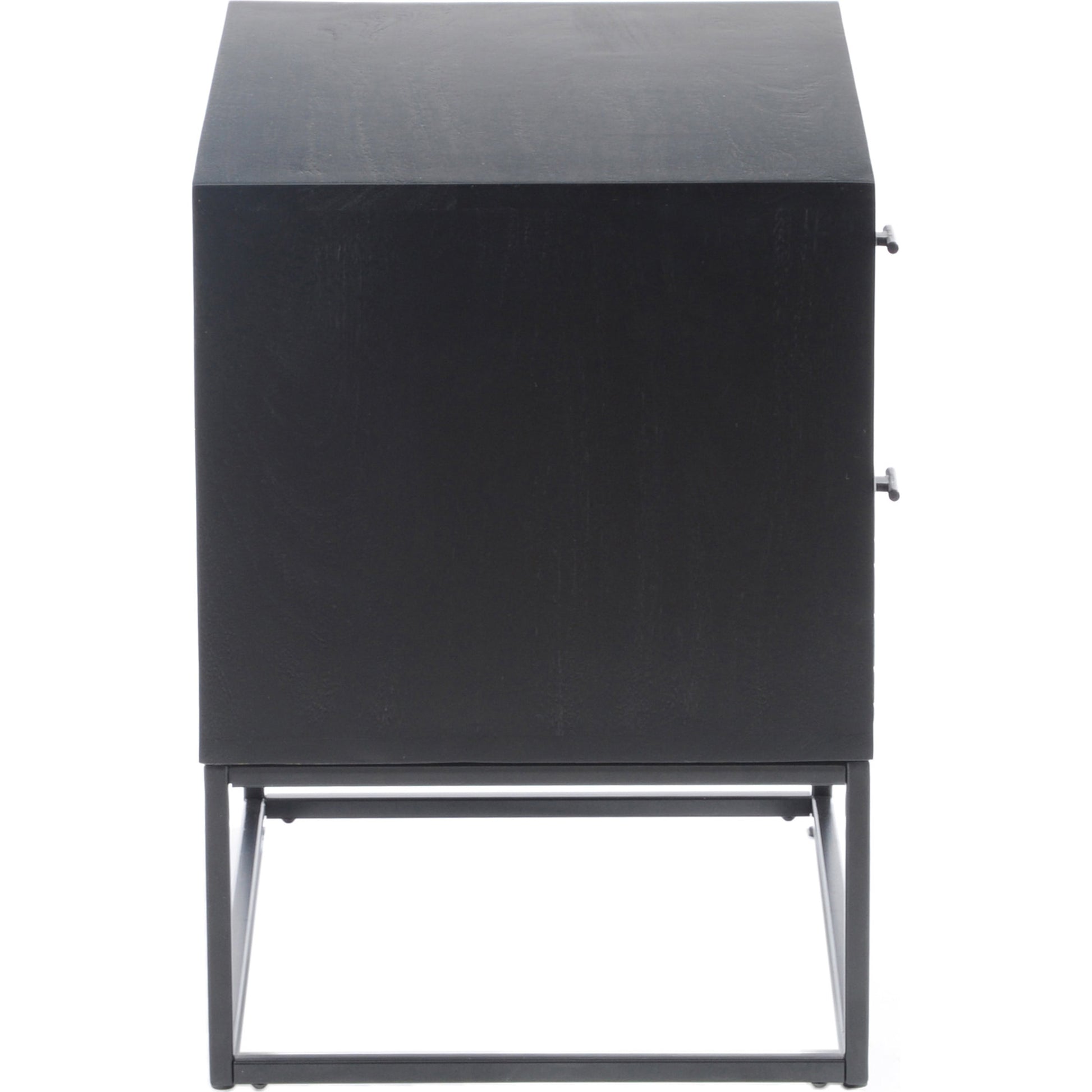 Atelier Nightstand by Moe's Home Collection in black. Made from solid acacia case, iron legs in a modern style.