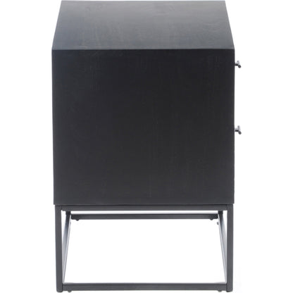 Atelier Nightstand by Moe's Home Collection in black. Made from solid acacia case, iron legs in a modern style.