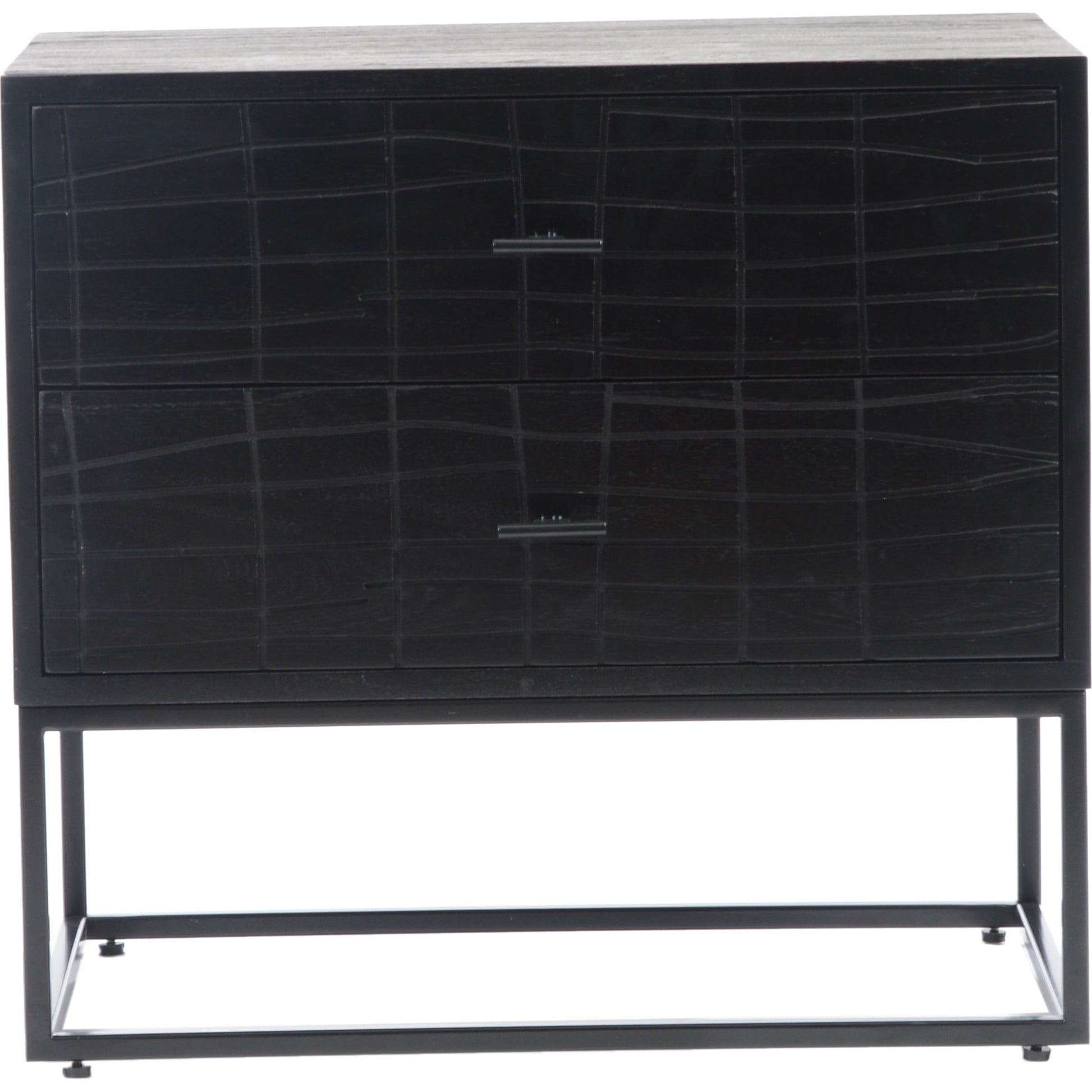 Atelier Nightstand by Moe's Home Collection in black. Made from solid acacia case, iron legs in a modern style.