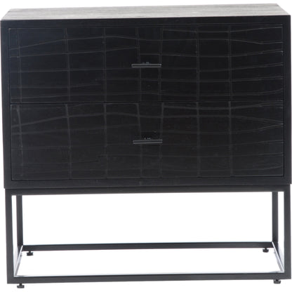 Atelier Nightstand by Moe's Home Collection in black. Made from solid acacia case, iron legs in a modern style.