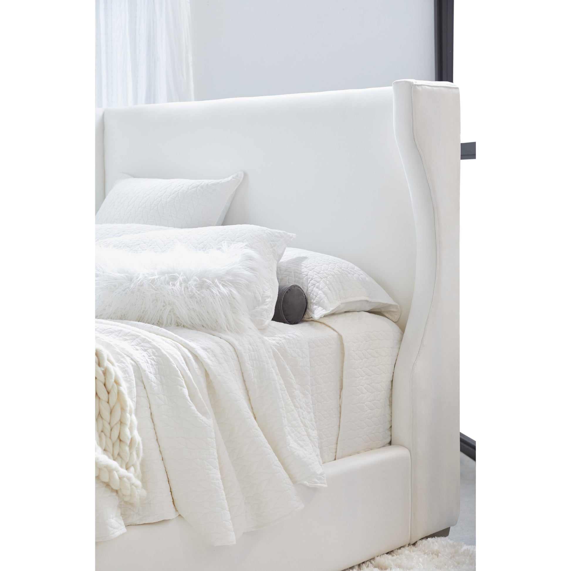 Balboa Upholstered Bed by Essentials For Living in livesmart peyton-pearl, natural gray. Made from wood, fabric in a modern style.