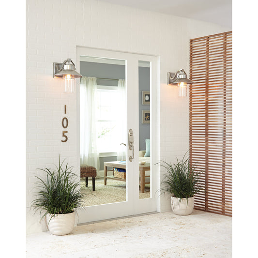 Boynton Outdoor Post Lantern by Generation Lighting in painted brushed steel. Made from stonestrong in a modern style.