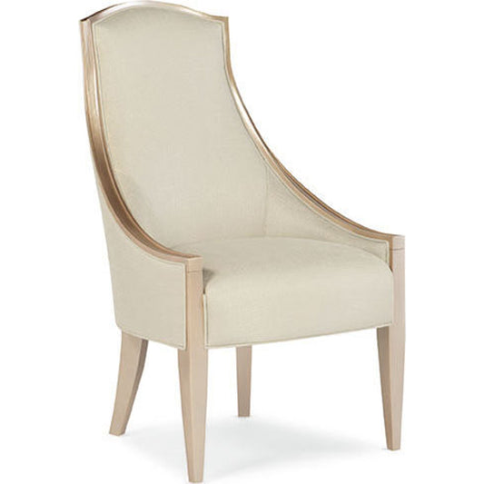 High Back Side Chair by Caracole in taupe and blush taupe. Made from birch in a transitional style.