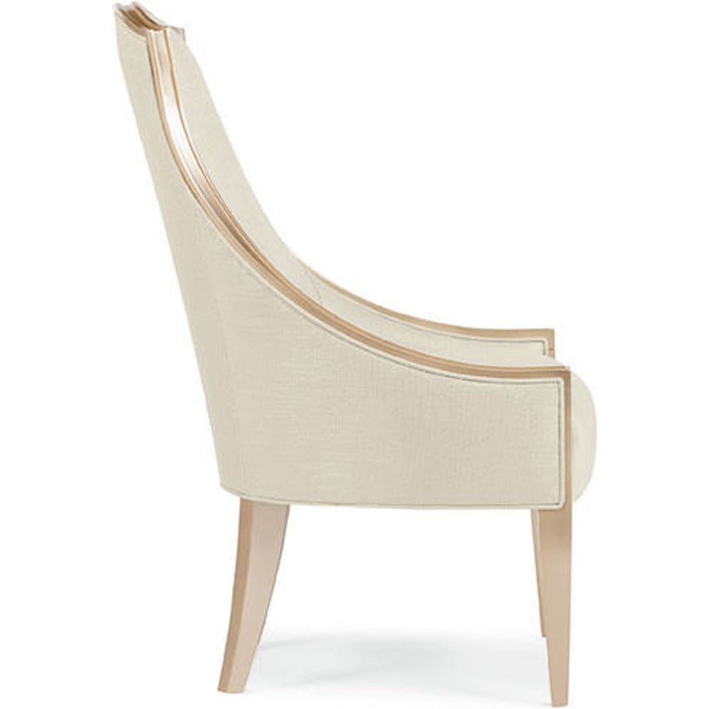 004 SR-768801 | Additional Silo | High Back Side Chair by Caracole in taupe and blush taupe. Made from birch in a transitional style.