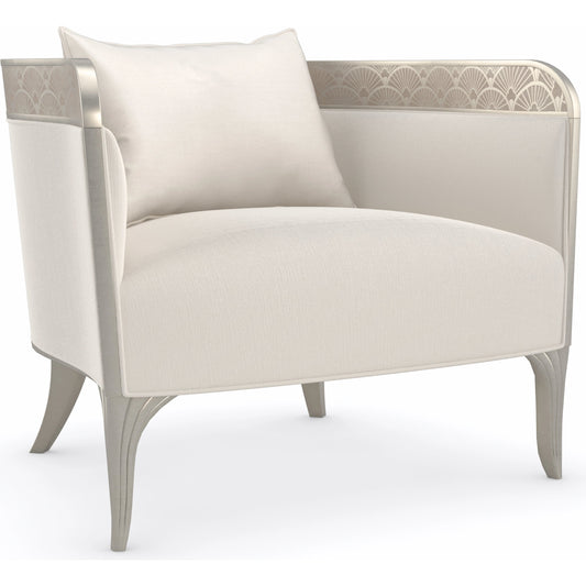 Lillian Accent Chair by Caracole in cream and stone manor, soft radiance. Made from birch in a modern style.