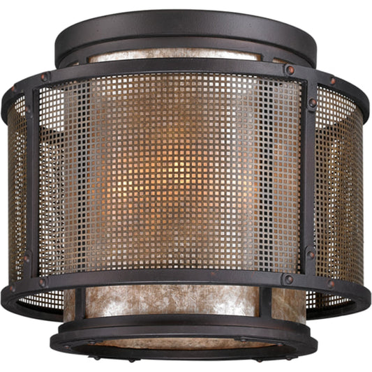 Copper Mountain Ceiling Flush by Troy in copper mountain bronze. Made from hand-worked iron in a modern style.