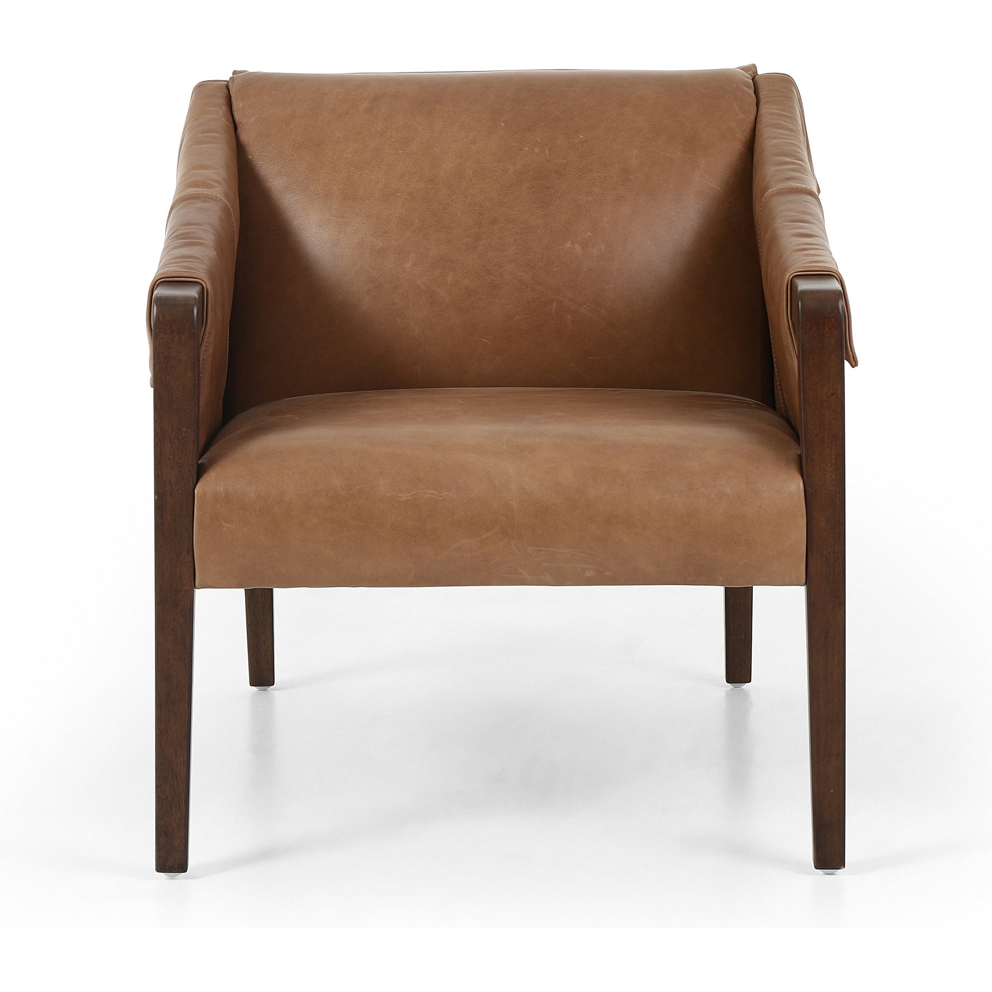 Bauer Chair by Four Hands in thames cream and distressed natural. Made from 66% polyester, 19% acrylic, 15% flax, linen, solid parawood, top grain leather in a modern style.
