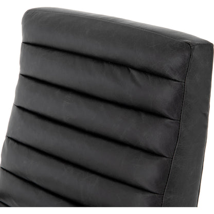 Bryson Channeled Desk Chair by Four Hands in durango smoke and toasted nettlewood, stainless steel. Made from top grain leather, stainless steel, solid nettlewood in a modern style.