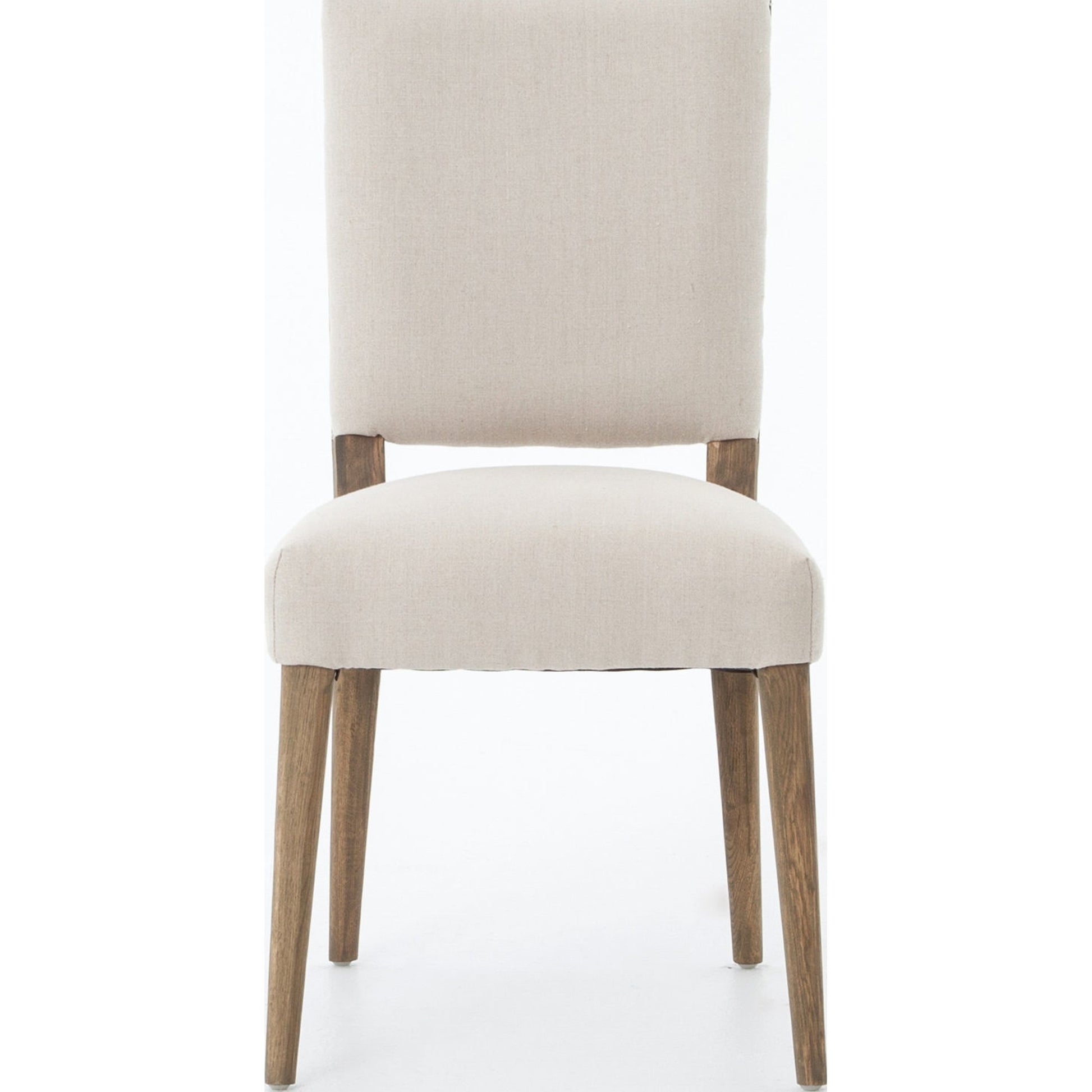 Kurt Dining Chair by Four Hands in dark linen, dark oak and dark linen, dark nettlewood, shoe nail. Made from 100% flax, linen, solid nettlewood, iron in a cottage & farmhouse style.