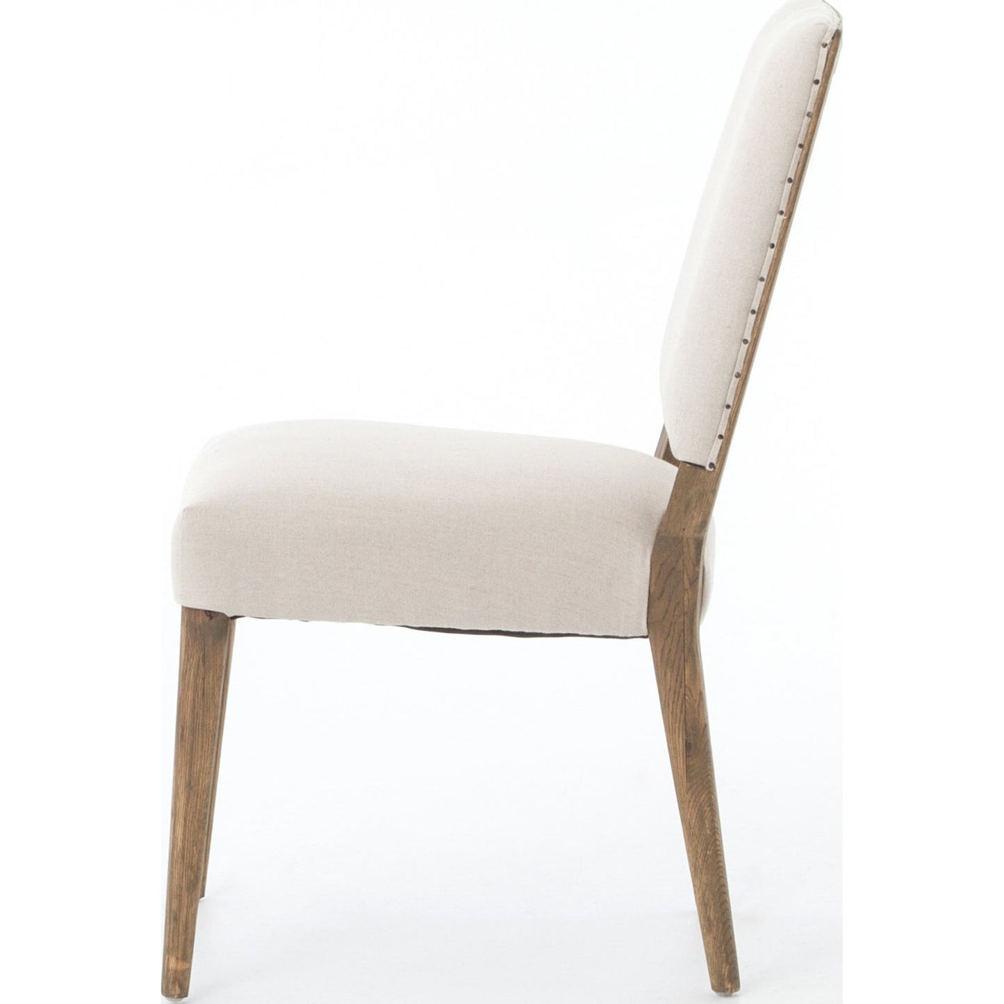 008 S-258339 | Additional Silo | Kurt Dining Chair by Four Hands in dark linen, dark oak and dark linen, dark nettlewood, shoe nail. Made from 100% flax, linen, solid nettlewood, iron in a cottage & farmhouse style.