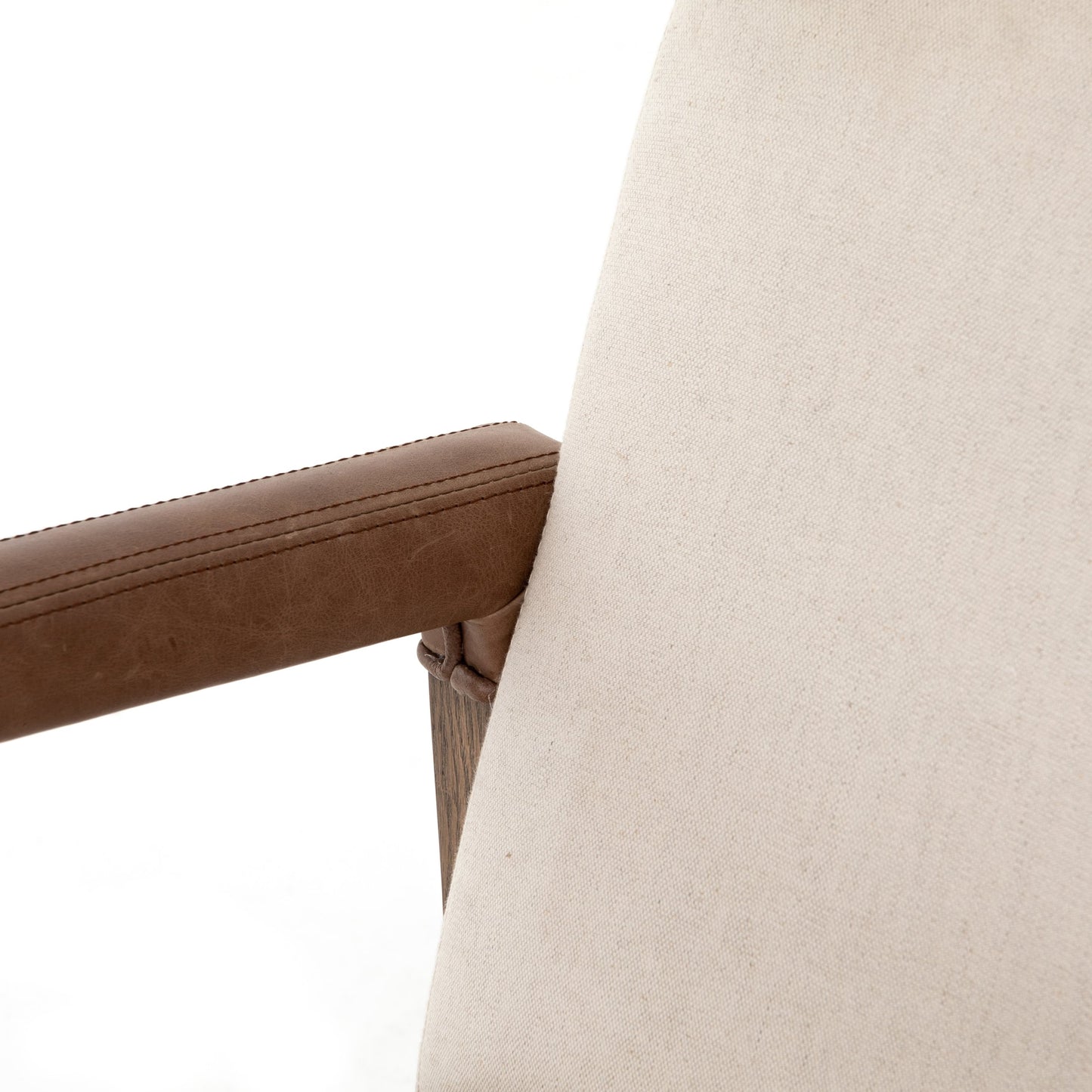 007 SR-809998 | Additional Silo | Reuben Desk Chair by Four Hands in lamont nettlewood, chaps saddle, stainless steel, harbor natural and harbor natural. Made from 60% cotton, 40% flax, linen, solid nettlewood, stainless steel in a modern style.