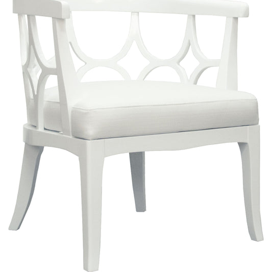 001 S-316175 | Additional Silo | Campbell Barrel Back Chair by Worlds Away in white and white. Made from unique in a coastal style.