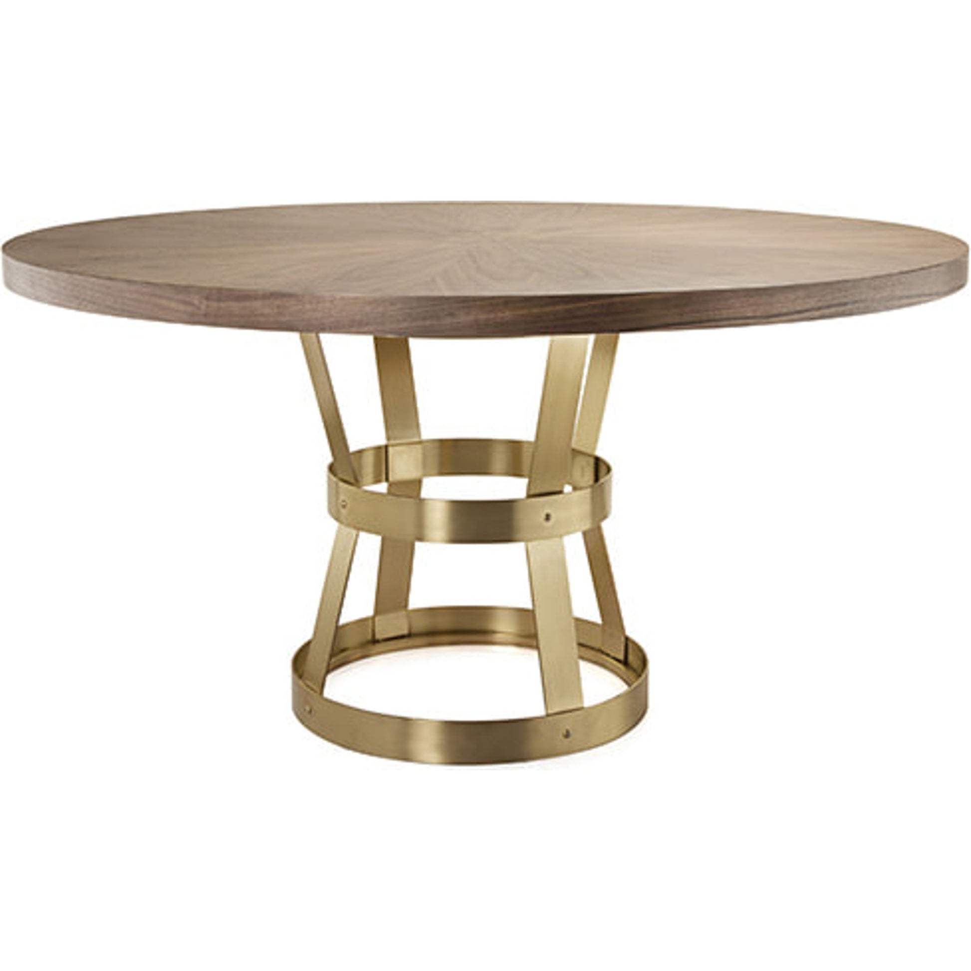Cannon Dining Table Base by Worlds Away in antique brass, clear. Made from metal, glass in a modern style.