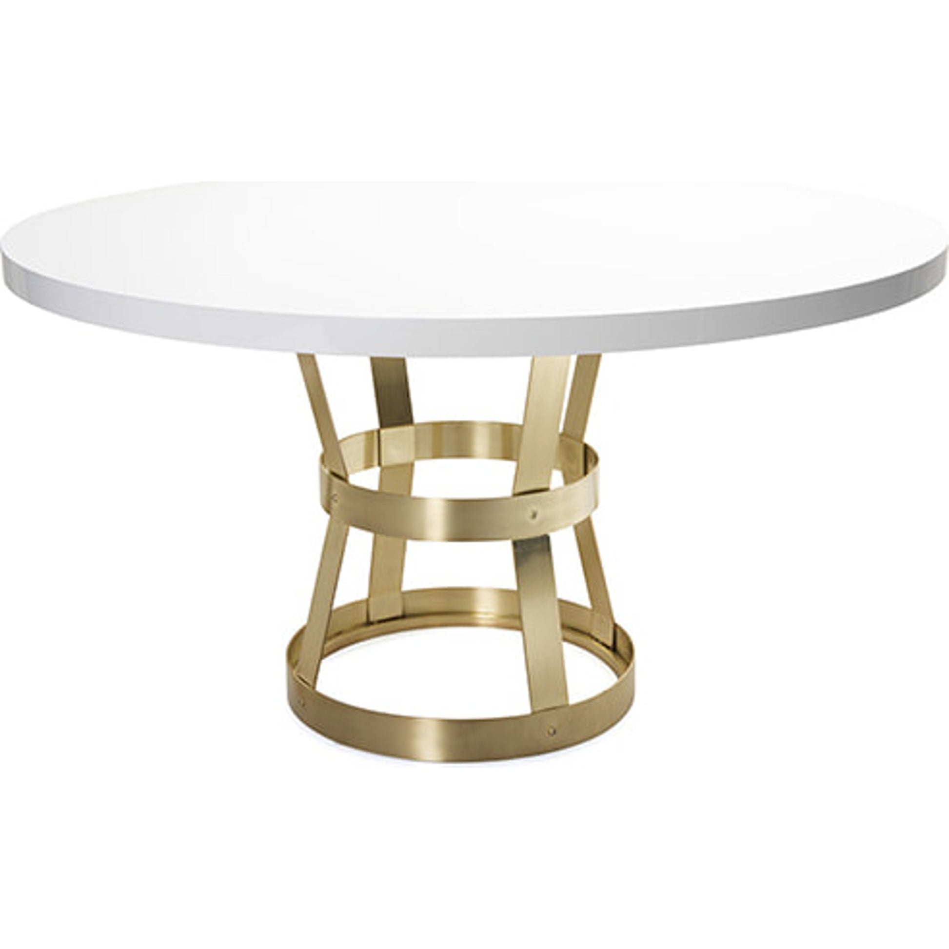 Cannon Dining Table Base by Worlds Away in antique brass, clear. Made from metal, glass in a modern style.