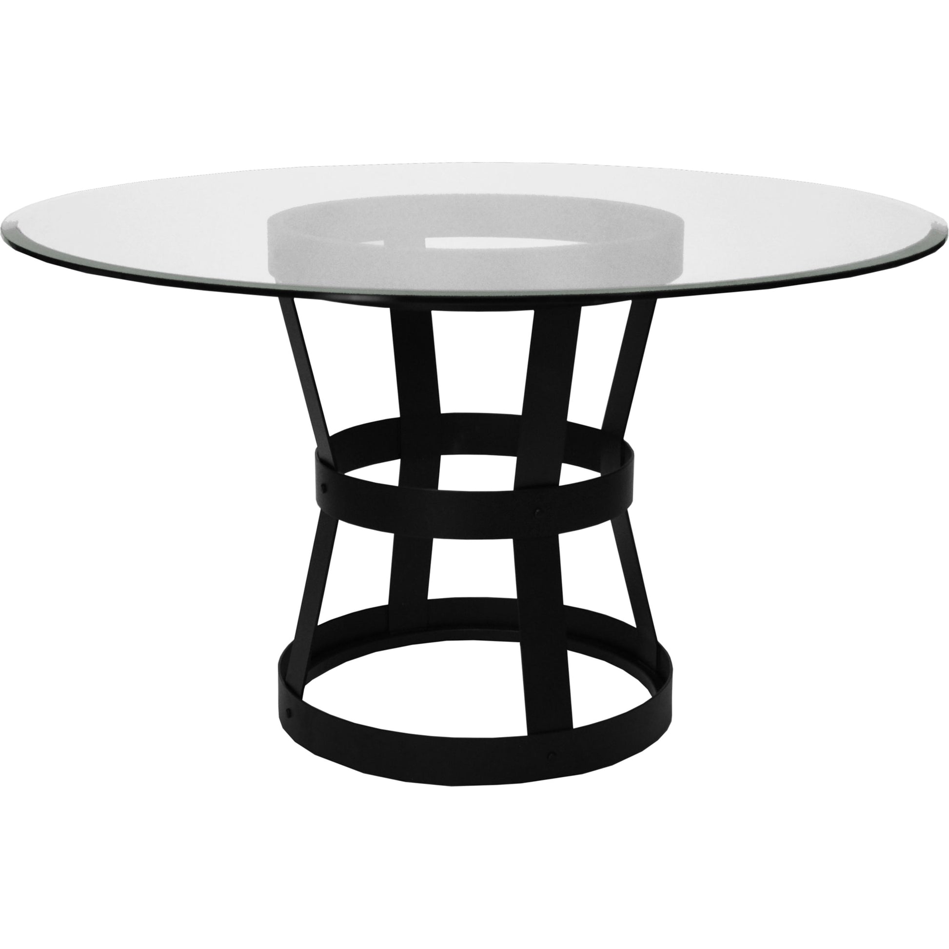Cannon Dining Table Base by Worlds Away in antique brass, clear. Made from metal, glass in a modern style.