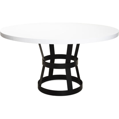 Cannon Dining Table Base by Worlds Away in antique brass, clear. Made from metal, glass in a modern style.