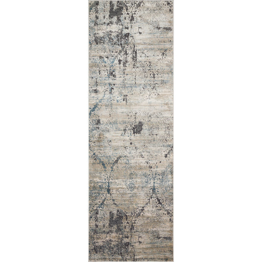 Cascade CAS-01 Rug by Loloi in taupe, blue. Made from 85% viscose, 15% polyester in a modern style.