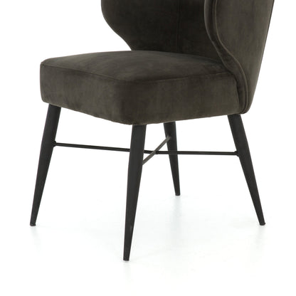 Arianna Dining Chair by Four Hands in bella smoke, midnight iron. Made from 100% polyester, iron in a modern style.