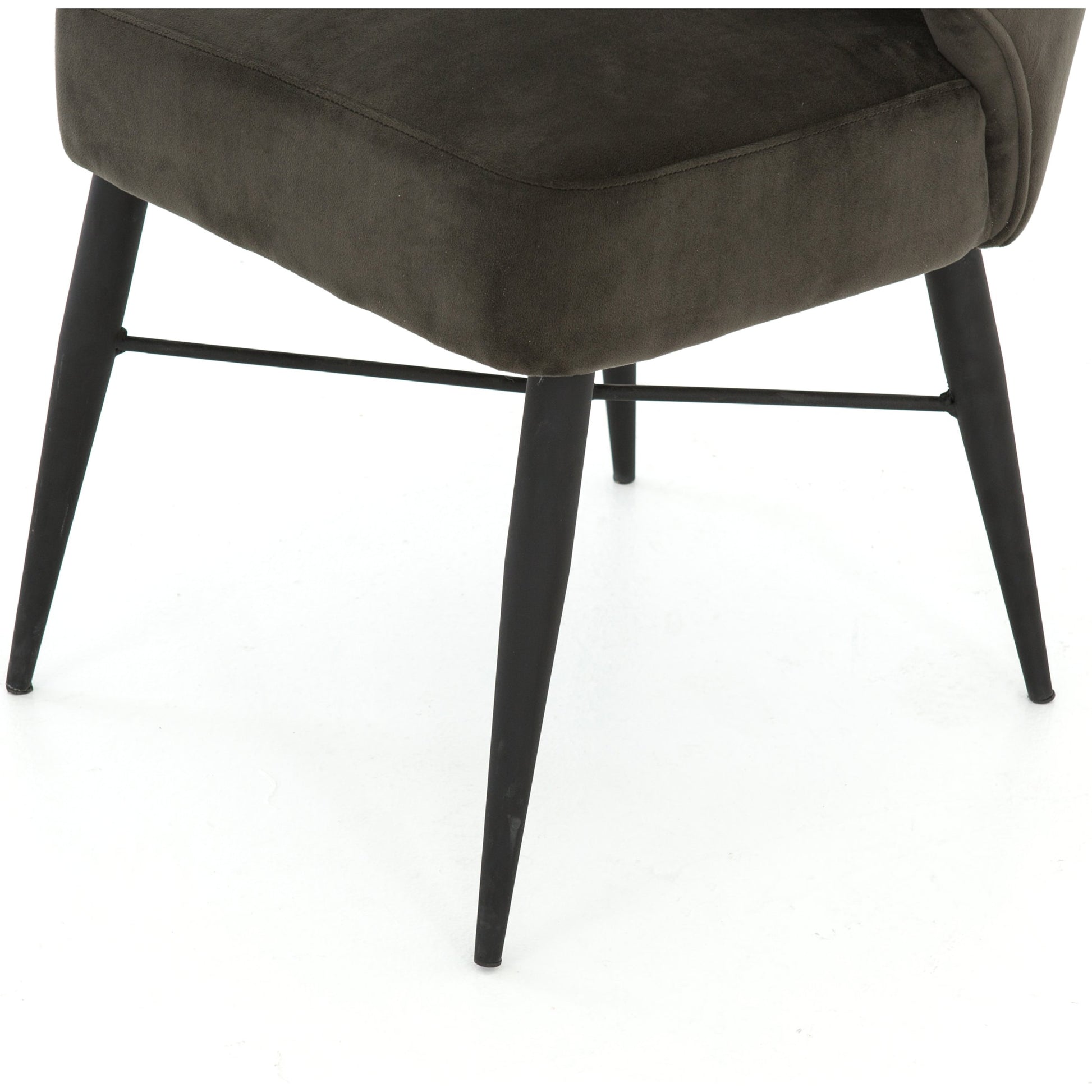 Arianna Dining Chair by Four Hands in bella smoke, midnight iron. Made from 100% polyester, iron in a modern style.