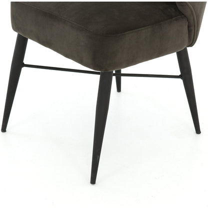 Arianna Dining Chair by Four Hands in bella smoke, midnight iron. Made from 100% polyester, iron in a modern style.