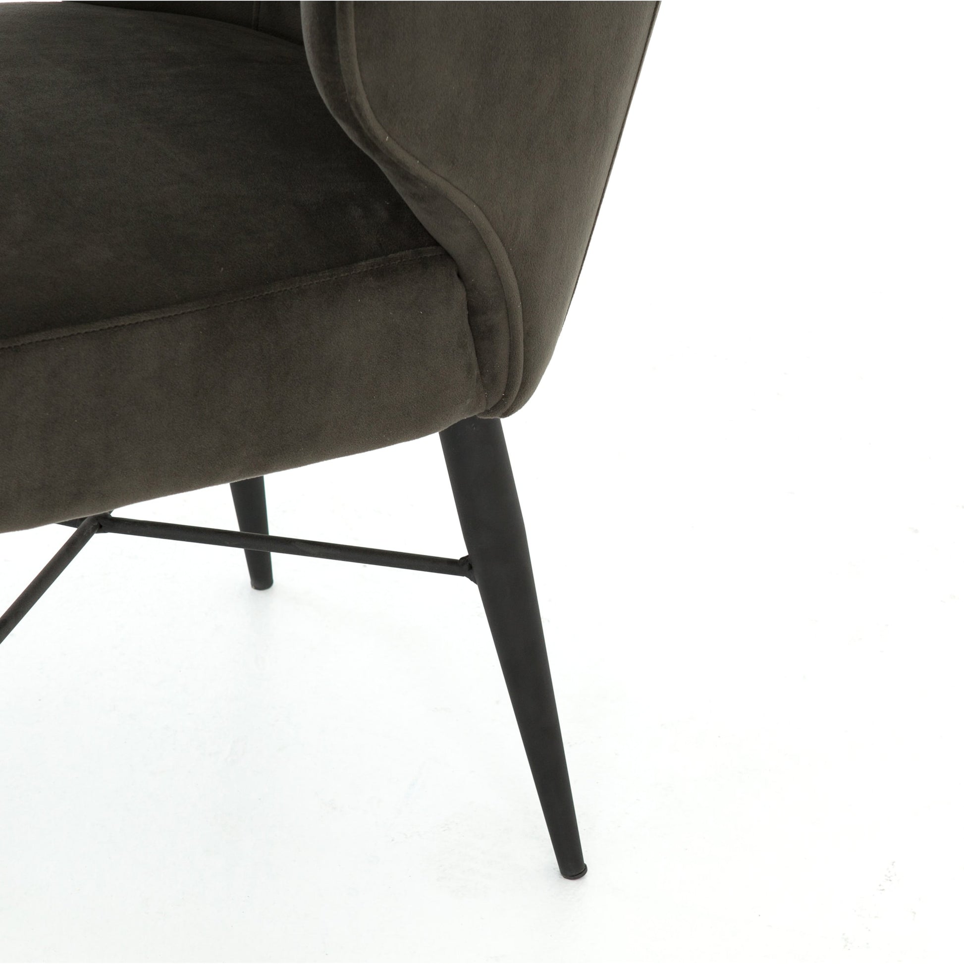 Arianna Dining Chair by Four Hands in bella smoke, midnight iron. Made from 100% polyester, iron in a modern style.