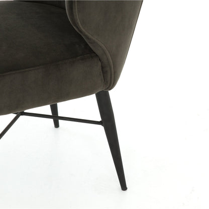 Arianna Dining Chair by Four Hands in bella smoke, midnight iron. Made from 100% polyester, iron in a modern style.