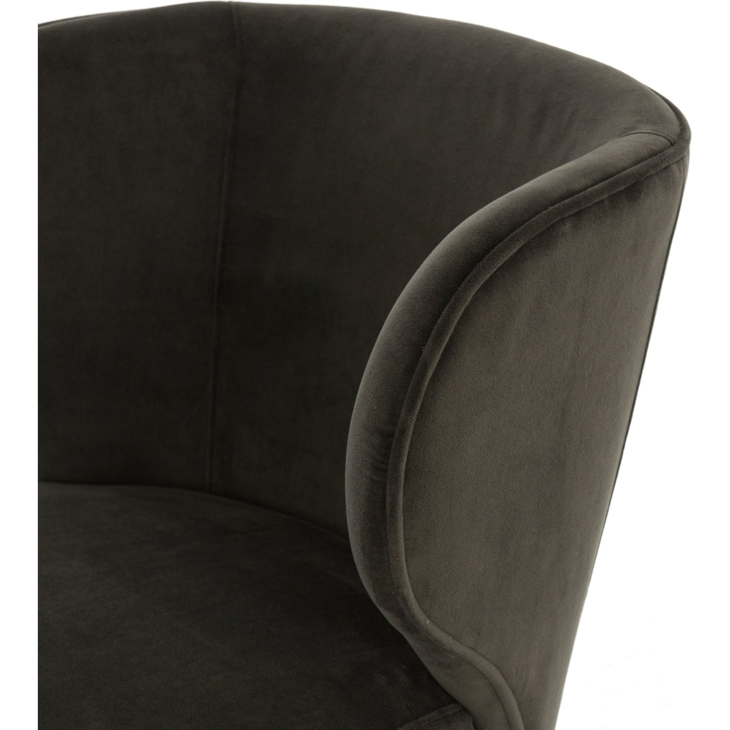 006 SR-368860 | Closeup | Arianna Dining Chair by Four Hands in bella smoke, midnight iron. Made from 100% polyester, iron in a modern style.