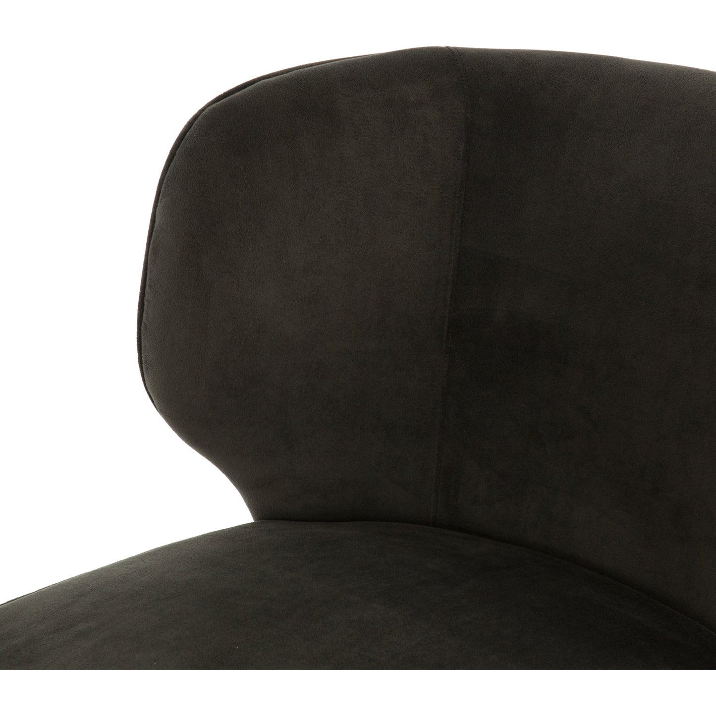 007 SR-368860 | Closeup | Arianna Dining Chair by Four Hands in bella smoke, midnight iron. Made from 100% polyester, iron in a modern style.