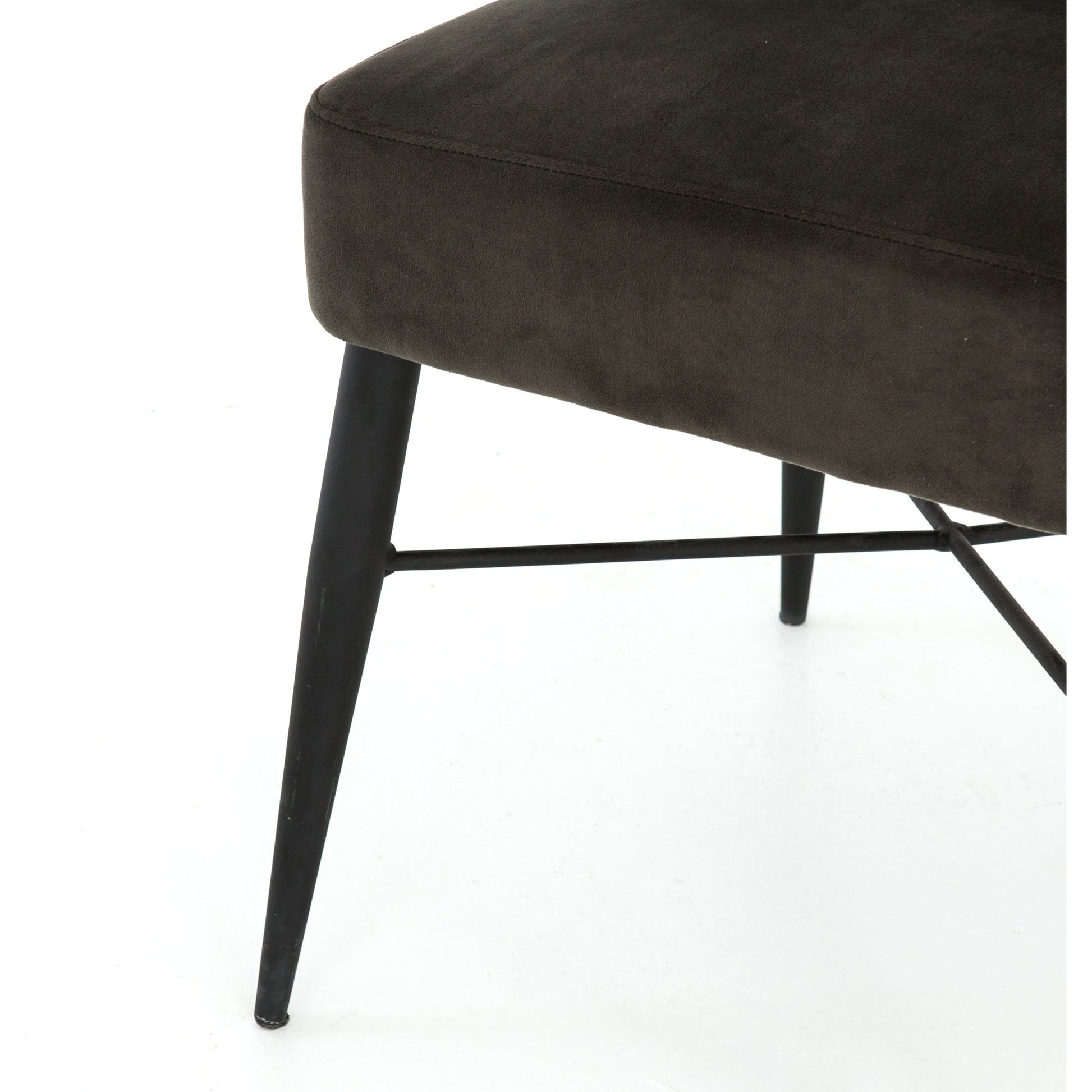 Arianna Dining Chair by Four Hands in bella smoke, midnight iron. Made from 100% polyester, iron in a modern style.