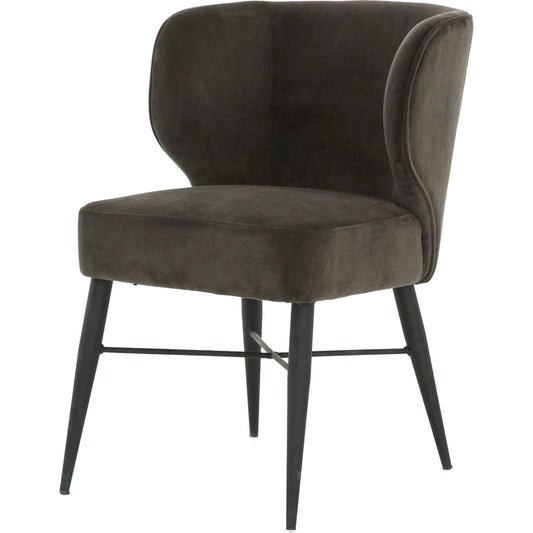 Arianna Dining Chair by Four Hands in bella smoke, midnight iron. Made from 100% polyester, iron in a modern style.