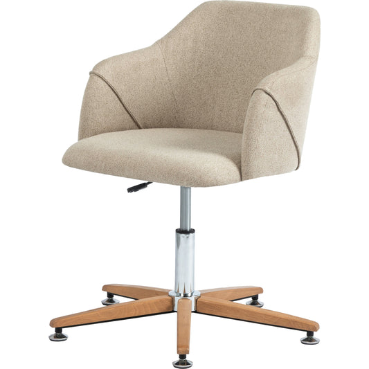 Edna Desk Chair by Four Hands in fedora oatmeal, natural sand. Made from 100% polyester, solid beech, iron in a modern style.