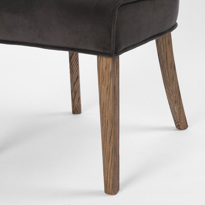 Aria Dining Chair by Four Hands in sienna chestnut, warm nettlewood and sienna chestnut. Made from top grain leather, solid nettlewood, 100% polyester in a modern style.