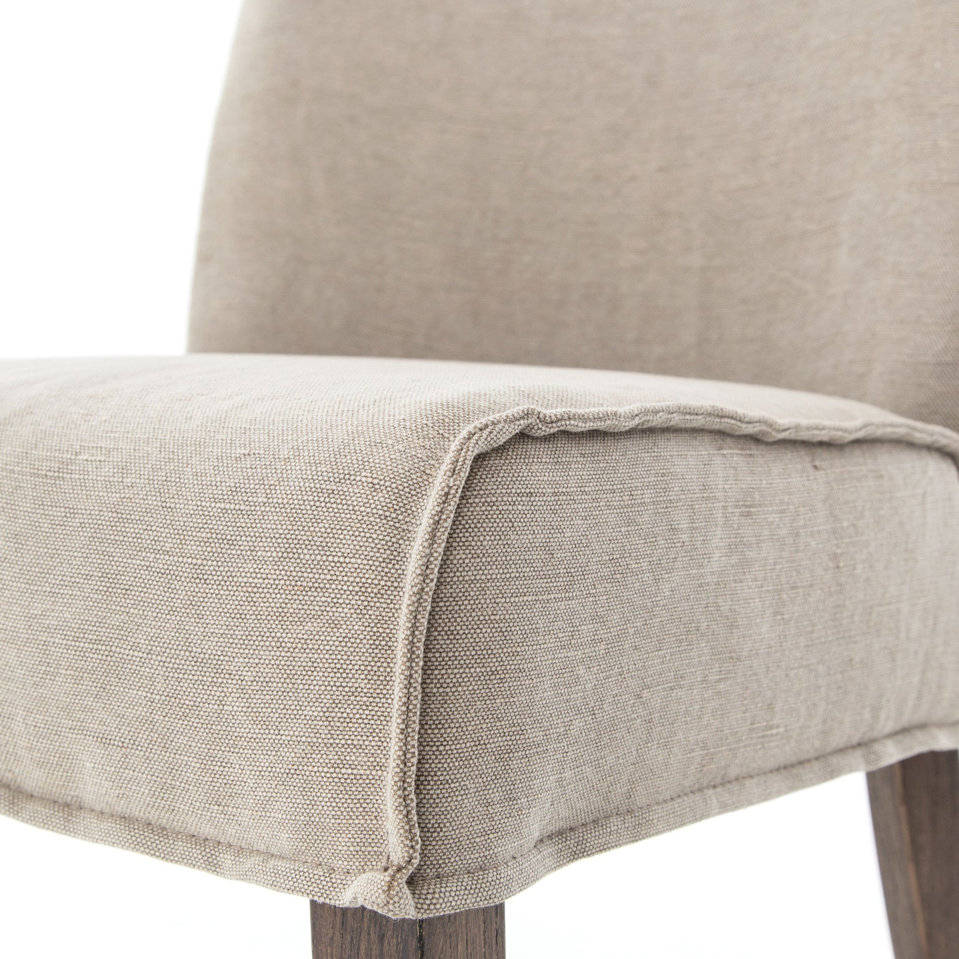 Aria Dining Chair by Four Hands in sienna chestnut, warm nettlewood and sienna chestnut. Made from top grain leather, solid nettlewood, 100% polyester in a modern style.