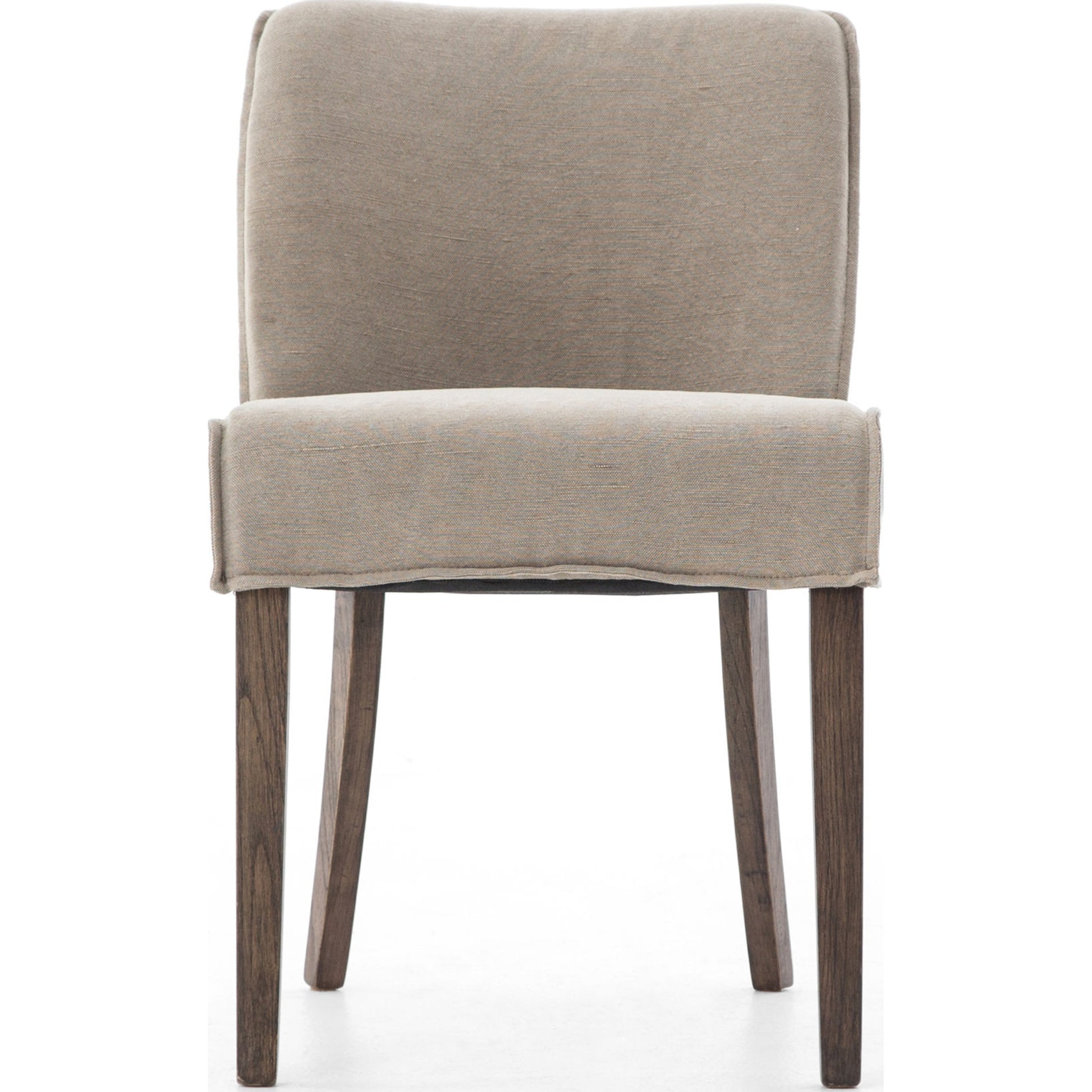 Aria Dining Chair by Four Hands in sienna chestnut, warm nettlewood and sienna chestnut. Made from top grain leather, solid nettlewood, 100% polyester in a modern style.