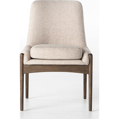 Braden Dining Chair by Four Hands in light camel, warm oak. Made from 100% polyester, solid oak in a modern style.