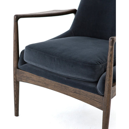 Braden Chair by Four Hands. Made from top grain leather, solid oak, 100% polyester in a modern style.
